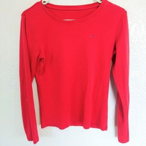 [ TOMMY HILLFIGER medium red long sleeve shirt ]